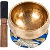 OUUTMEE Campana tibetana da 8 cm, set di campane tibetane originali fatte a mano con percussore e cuscino, grande