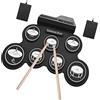 Sasuori Set Tamburo in Silicio Avvolgibile USB Formato Compatto Kit Tamburo Elettronico Digitale 7 Pastiglie con Bacchette Pedali Per Principianti