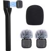 SUNMON Supporto Magnetico Wireless per Microfono Compatibile con DJI Mic 3 (Mini/1/2), Supporto per Interviste per Rode Wireless Micro/GO 2/ME/Pro (1 Copertura in Schiuma Universale, 2 Paravento in