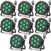 DELIBANG 8 Pezzi Faro a Par LED RGBW, 7 LED Luce da Palcoscenico DMX512 con Telecomando e Attivazione del Suono, Luce da Discoteca Per Disco DJ Festa Bar Halloween Natale