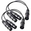 Devinal Cavo splitter XLR, da maschio a 2 femmina, doppio cavo patch bilanciato a Y, da spina a 3 pin a 2 jack per microfono, 3 m, confezione da 2