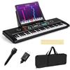 KOMFOTTEU Pianoforte Digitale 61 Tasti Pieghevole, Tastiera Elettronica con Microfono e Leggio, Pianola Portatile con Borsa per il Trasporto per Principianti (Nero)