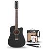 gear4music Kit di chitarra elettroacustica a 12 corde di Gear4music Nero con amplificatore