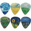 Jeiento Plettri per chitarra con pittura astratta, confezione da 6 pezzi, triangolari classici, 0,96 mm, accessori per chitarra acustica, elettrica e basso