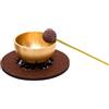 Generic Campana sonora da meditazione, mini campana tibetana in, 100 g, strumento portatile per alleviare lo stress, rilassarsi, viaggi in ufficio, con e tappetino
