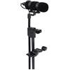 Pronomic Microfono Clip MCM-100G con supporto collo d'oca, condensatore, per chitarra, contrabbasso, ukulele, alimentazione phantom, adattatore XLR e custodia, nero.