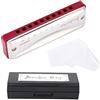 Dilwe Armonica Blues, C Major Armonica a 10 Fori 20 Toni con Custodia e Panno per la Pulizia(Purplish Red) Armonica