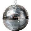Spetebo Sfera da discoteca con gancio da appendere - 30 cm - Sfera a specchio con sfaccettature in vetro vero argento - effetto luce per feste