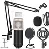 JIY Kit microfono 192KHZ/24BIT Plug&Play Computer Microfono a condensatore Podcast con chipset audio professionale per PC Karaoke/YouTube/Gaming Record, supporto da braccio (JIY BM-800)