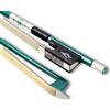Yinfente Archetto per violino 4/4 in fibra di carbonio naturale bianco mongolo, rana in ebano con bel intarsio, testa di arco con diamante, 74 cm, 60 g, buona flessibilità/equilibrio (verde)
