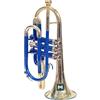 IMI Strumento musicale indiano tromba cornetta 3 valvole, passo in Sib, qualità premium con bocchino e custodia per il trasporto, colore: oro blu