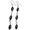 Bijoux et Objets Orecchini pendenti con onice nero in argento 925 - Dimensioni della pietra 5x10mm