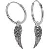Willys Jewellery Orecchini pendenti con ali d'angelo in argento Sterling 925 per donna, uomo e ragazza, 12.0 MM, Argento