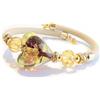 VENEZIA CLASSICA - Bracciale da Donna con Cuore in Vetro di Murano Originale e vera pelle Toscana, Collezione Tuscany, con foglia in argento e oro 24kt, Made in Italy certificato (beige)