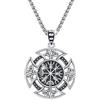 REDSUN Collana con nodo celtico in argento sterling 925, collana vichinga/catena con croce/ciondolo vichingo/amuleto mitologia nordica/collana con fiore di loto, gioiello amuleto per uomo e donna, 20-22