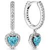 YUOPMB 925 Sterling Silver Rotondità Cuore 6789 Rosso Blu Rosa Verde Anello Donna Orecchini Gioielli Accessori Moda(15)