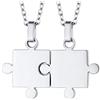 U7 2 3 4 5 6 PCS Collana Pendente Cindolo Puzzle Cuore Catena Regolabile 40 45 50 cm Acciaio Inossidabile/Placcato Oro 18K Gioiello per BBF Coppia Amici Famiglia Argento Nero Oro - Personalizzabile