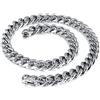 AMDXD Collana a maglia barbazzale da donna, in acciaio inox, da uomo, a treccia, oro/argento/nero, larghezza 12 mm, lunghezza 45-76 cm, collana in acciaio inox, gioiello Hip Hop Punk per uomini,