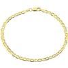 PRINS JEWELS Bracciale in oro giallo 585 da 14 carati, design italiano, maglia marinara piatta, largo 3,10 mm e Oro giallo, colore: oro giallo, cod. Marinerarmband 14