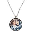 Ocadeau Collana con ciondolo rotondo stampato con una foto - Ciondolo rotondo in acciaio da personalizzare con una foto - Collana rotonda da personalizzare con una foto