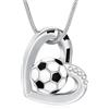 AIWENXI Cuore Creazione Gioielli Waterpolo/American Football/Pallacanestro/Calcio Urna Collane per Uomini Donne Memorial Ashes Titolare Ciondolo Gioielli, Acciaio inossidabile