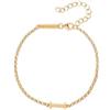 SINGULARU - Bracciale Single Letter. Argento Sterling con Finitura Placcata Oro 18 Kt. Catena Elegante con Motivo Iniziale. Gioielli da Donna. Lettera I