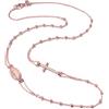 amorili Collana Rosario Donna in Argento 925 Rosè - Gioiello Religioso Elegante con Croce e Medaglietta - Regalo Originale per Cresima, Comunione, Battesimo o Compleanno - cll1107