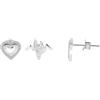 Akzent Orecchini in vero argento 925, cuore e battito cardiaco, rodiato, 13, argento 925, rodiato