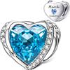 NINGAN Ciondoli con pietra portafortuna per bracciali, ali d'angelo in argento sterling 925, ciondolo con perla a forma di cuore inciso, regali di gioielli per compleanno e festa della mamma per donne