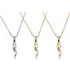 Cavaliere Gioielli Collana Corno Argento 925 Cornetto Ciondolo Portafortuna Donna Ragazza Dorato Rosato Ramato Laminato Oro (Dorato)