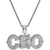 ZqlDDayUP Collana con nome personalizzato Catena con ciondolo Iced Out per uomo Lettere Baguettes grandi personalizzate Collana con nome Hip Hop Gioielli Collana con ciondolo di diamanti