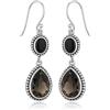 Meadows Orecchini pendenti in argento 925 con quarzo fumé con onice naturale nero 8,94 g. Meadows, Argento sterling Pietra, Quarzo fumé e onice nera