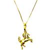 PEGASO GIOIELLI - Collana Donna in Oro Giallo 18kt (750) Catenina Veneta Pendente Cavallo Cavallino Rampante Lucido - Ragazza Bambini