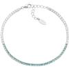 Amen Bracciale Unisex Collezione Tennis. Gioiello Realizzato in Argento 925 di Colore rodio e zirconi Multicolor Verde Acqua e Bianchi. Lunghezza: 16 + 3 cm. La referenza è BTDEBVAC16