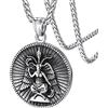 FaithHeart Collana con Pentacolo Invertito Baphomet Ciondolo Satanico Testa di Capra/Pentagramma Satana Sulfuro Occulto Alchimia Inversa Leviatano Croce Acciaio/Oro/Nero + Catena Regolabile