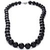 Generic Zoya Gems & Jewellery - Collana con perline di onice nera lucida, 10 mm, per uomo e donna, con chiusura in argento, 18 inches, Gemma, Onice