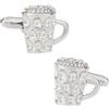 Cuff-Daddy Gemelli a forma di boccale di birra con confezione regalo | Gemelli classici a forma di brocca, regalo divertente per lo sposo per il giorno del matrimonio, con scatola da viaggio, Metallo