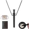 HYPYXUS Collana con paletta, mini collana con pala a cucchiaio in polvere staccabile, pendente per gioielli con paletta per respirazione portatile in acciaio inossidabile (Black)