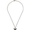 Emporio Armani Collana da uomo in acciaio inossidabile con chiusura a moschettone, Nero freddo