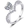 WAHZAUS Squisito anello da donna in moissanite da 1 carato con taglio a cuore D colore VVS1 in argento Sterling 925 creato in laboratorio fedi nuziali con diamanti creati in laboratorio, scelta ideale