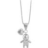 amorili Collana Bebè Bambino Maschietto in Argento 925 con Ciondolo e Zirconi - Gioiello Nascita o Battesimo, Idea Regalo Neonati, Elegante e Brillante, Made in Italy - cll1133