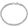 Mesnt Braccialetti Donna Argento, Bracciale Liscio a Catena bizantina in 925 Argento per Donna, Lunghezza 16.5/18/19/20/21.5/23cm
