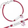 Sakrami Bracciale Argento 925 Bimba Cordoncino Rosso Gattino Piastrina Incidibile Kids Collection + Confezione Regalo Personalizzata - Braccialetto per Nascita Comunione o Battesimo