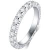 BORUO Anello in argento Sterling - Fede nuziale da donna, anello Eternity, con zirconia cubica, impilabile, per anello Oura Gen3/4-1,5 mm, 3 mm, misura 4-12, 6.5, Argento sterling, Zirconie sintetico
