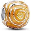 PANDORA Ciondolo Moments in argento Sterling 9 a forma di rosa gialla con smalto trasparente e glitterato