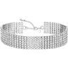 Zealmer Collane girocollo con strass argento scintillante diamante girocollo cristallo strass glitter collana placcata oro gioielli regali per donne sposa matrimonio damigella d'onore
