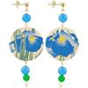 Lebole Maison Orecchini The Colorful Circle Piccolo Azzurro Verde Perla