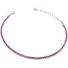 Damiano Argenti Bracciale Tennis Mini in Argento Sterling 925 Rodiato con Zirconi Rosa Taglio Brillante da 1 mm Argento