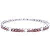 amorili Bracciale Tennis in Acciaio inox Uomo Donna Regolabile - Effetto Diamante, Ultra Resistente, Alternativa Superiore al 925 (rubino da mm 4)