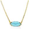 gioiellitaly Collana labbra Bocca lolita turchese agglomerato montatura in argento 925 dorato con catenina regolabile gioiello artigianale